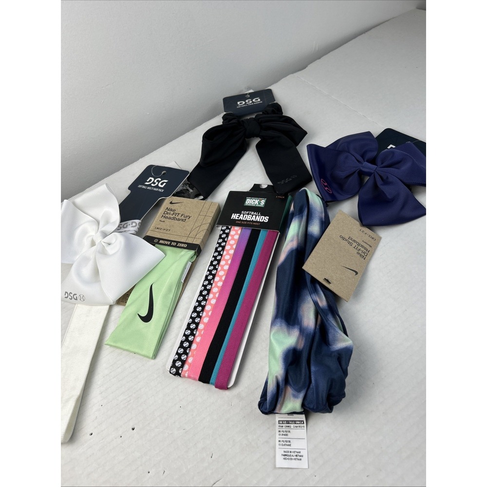 Nike DSG Headbands And Ponytail Holders Brand New Lot Of 6 With 13‎ Items In All